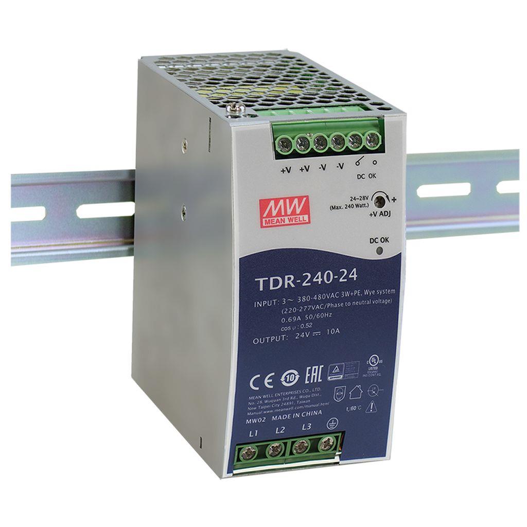 Mean Well TDR-240-24 PFC ve Sabit Akım ile AC-DC Endüst